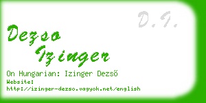 dezso izinger business card